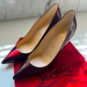 Christian Louboutin Decollete 554 85mm Metallic Patent Leather Orthodoxe size 37